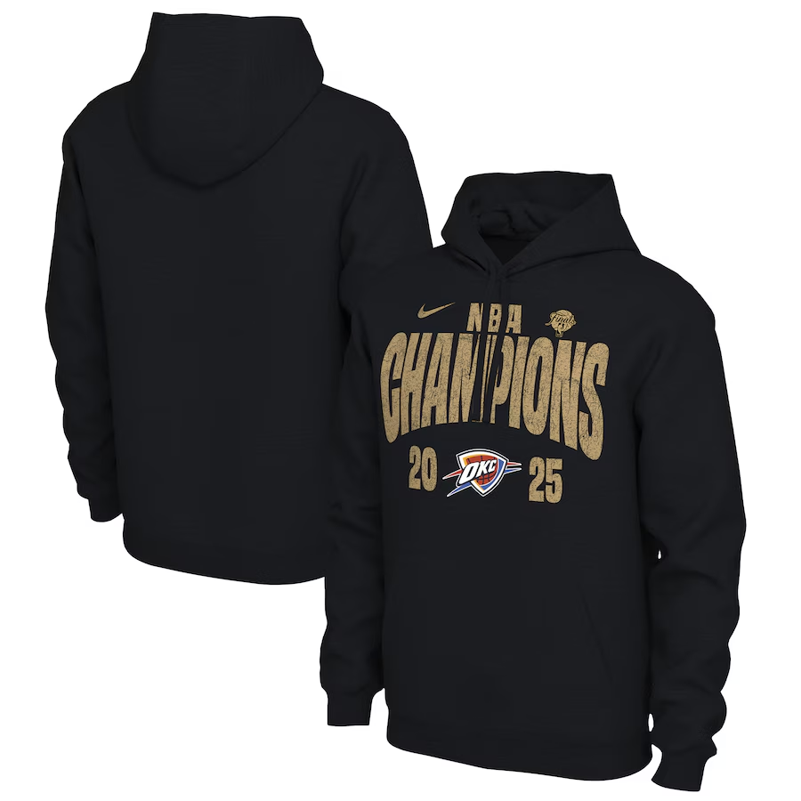 Men 2025 NBA Oklahoma City Thunder black Hoodie style 6->->NBA Jersey